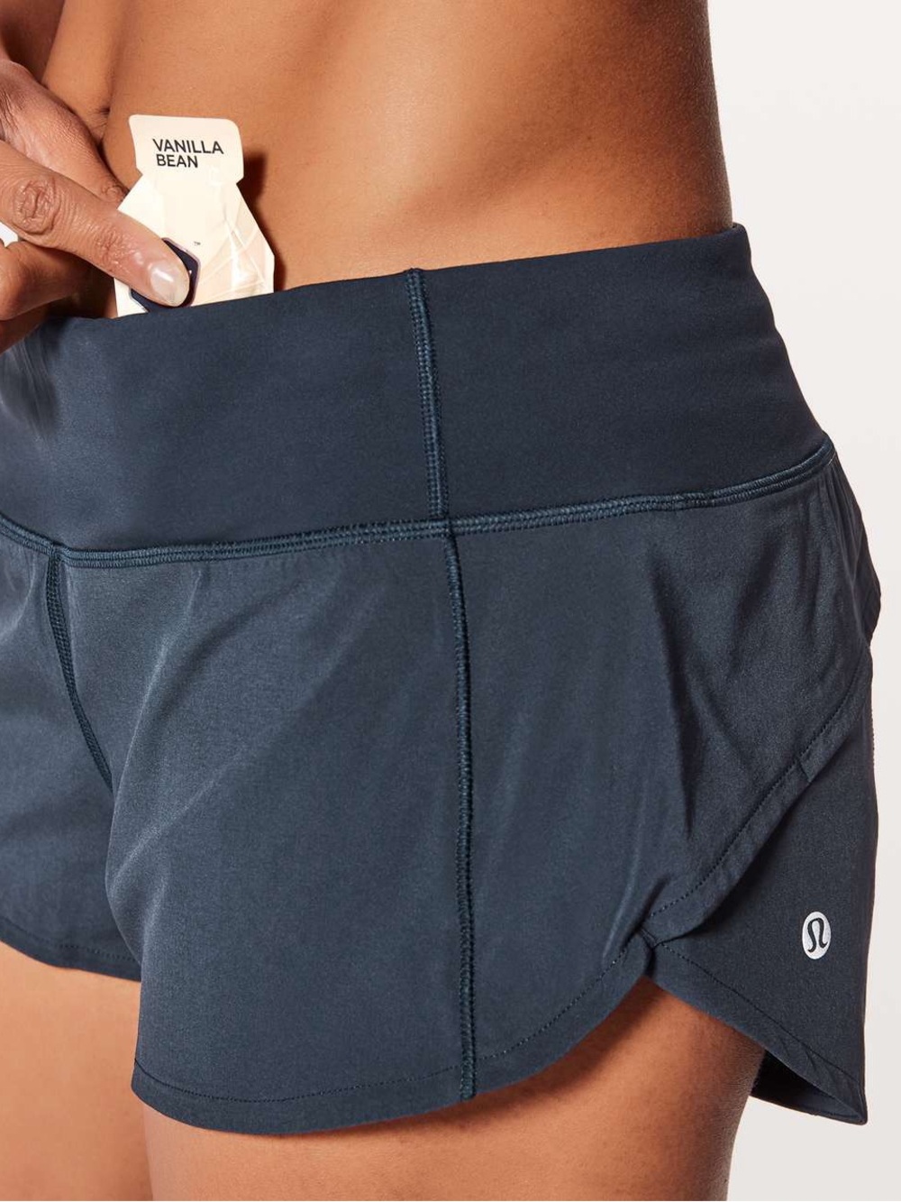 lululemon athletica Women's Dark Navy Running Shorts with Hidden Pocket